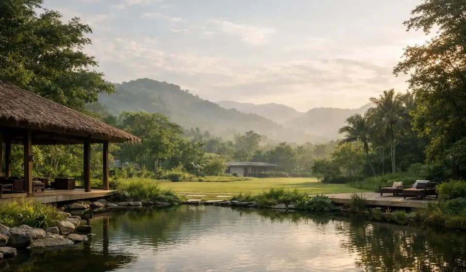 Holistic retreat in Thailand with calm nature setting and open space