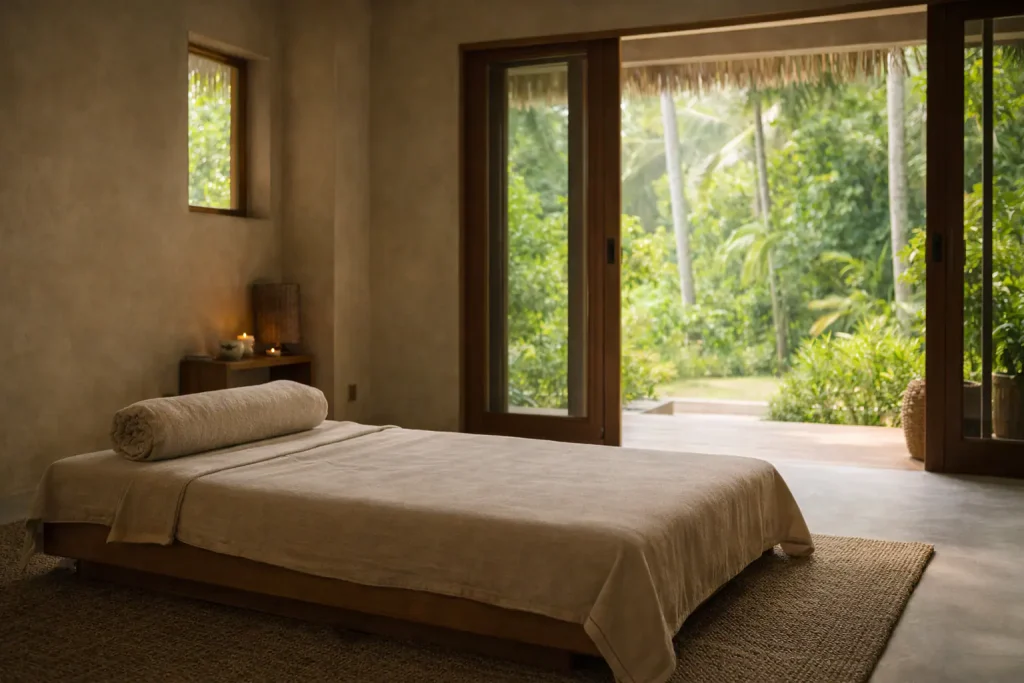 Calm spa environment in Thailand designed for rest and relaxation