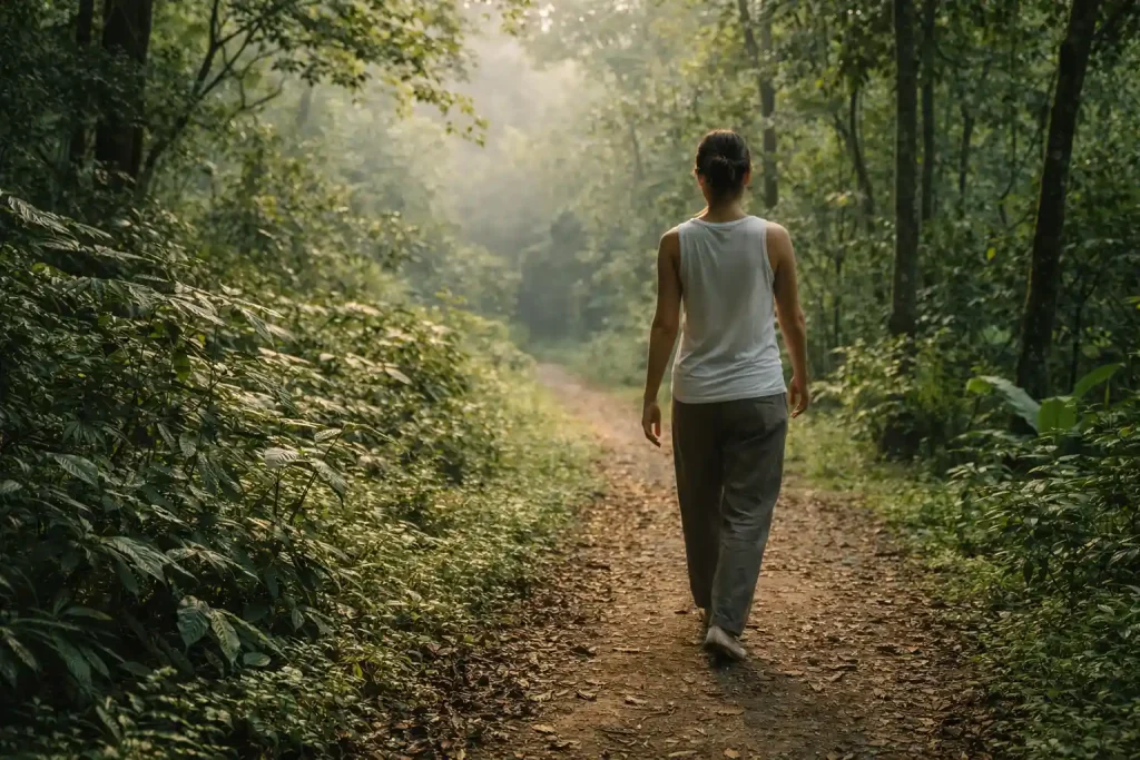 Gentle detox activity in Chiang Mai retreat focused on calm movement and mindfulness