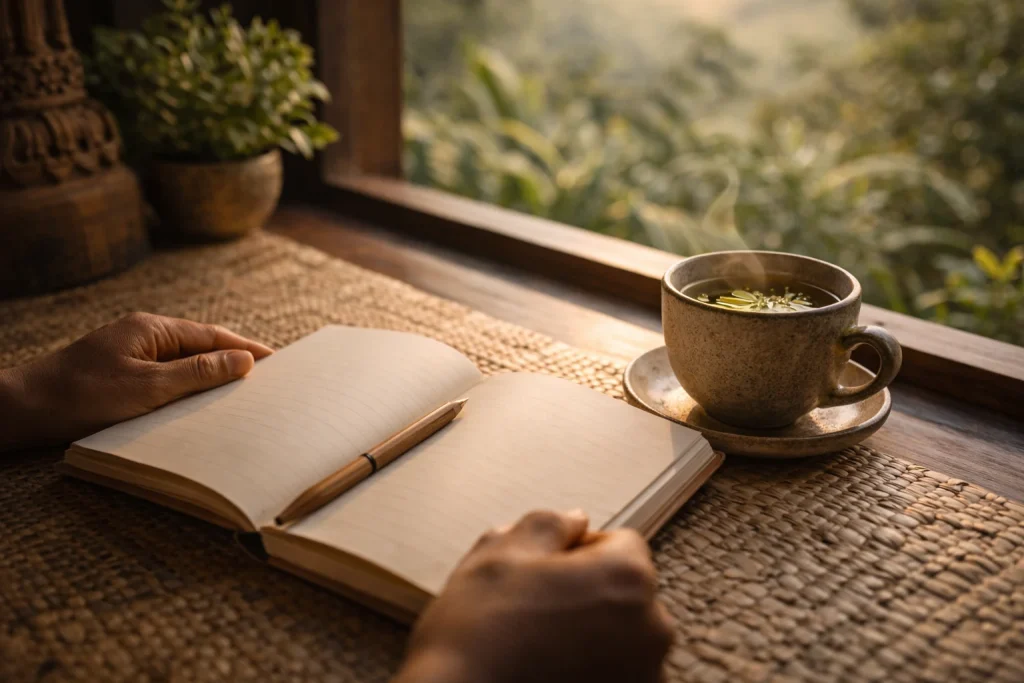 Integration and reflection during a breathwork retreat in Thailand