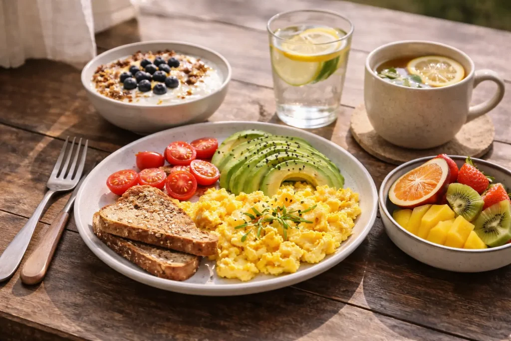 Balanced meal after completing a gentle detox diet in Thailand