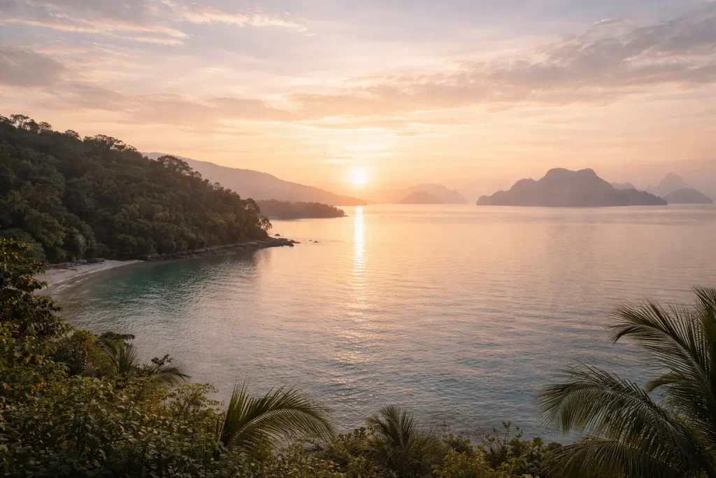 Peaceful horizon closing a silent retreat experience in Thailand