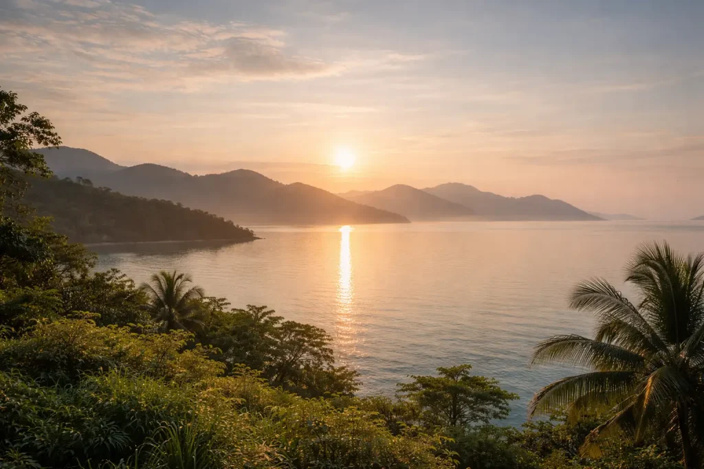 Peaceful horizon in Thailand symbolizing calm closure after a holistic retreat