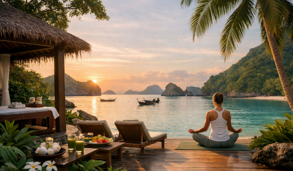 Natural detox resort Koh Samui with ocean-view yoga and peaceful island wellness setting