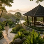 Burnout recovery retreat wellness resort in Thailand surrounded by calm tropical nature