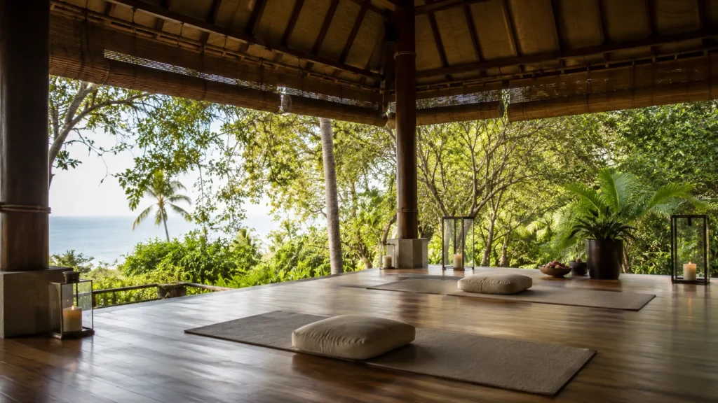 quiet wellness resorts Thailand peaceful meditation pavilion