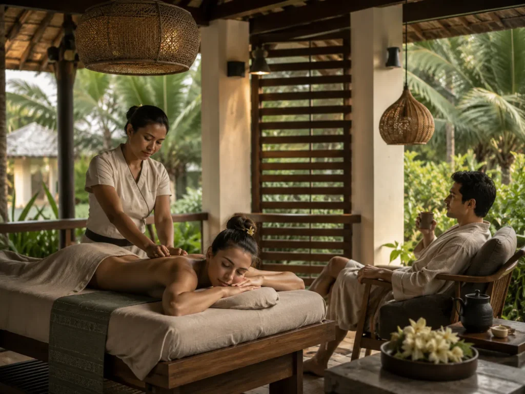 Couples spa ritual at wellness resorts for couples Thailand in calm tropical setting
