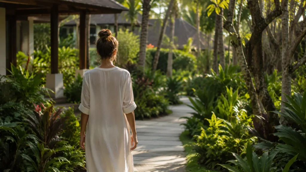 quiet wellness resorts Thailand slow wellness garden walk