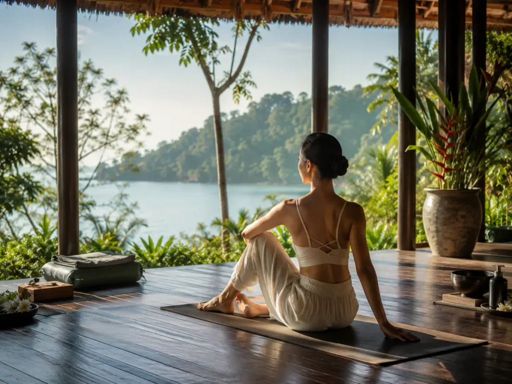 Wellness retreat Koh Samui guest enjoying a mindful island wellness experience