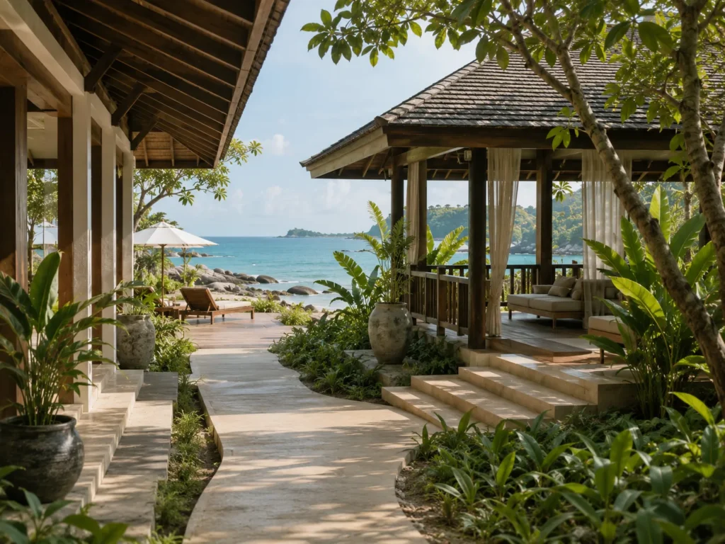 Luxury coastal architecture at beach wellness resorts Thailand