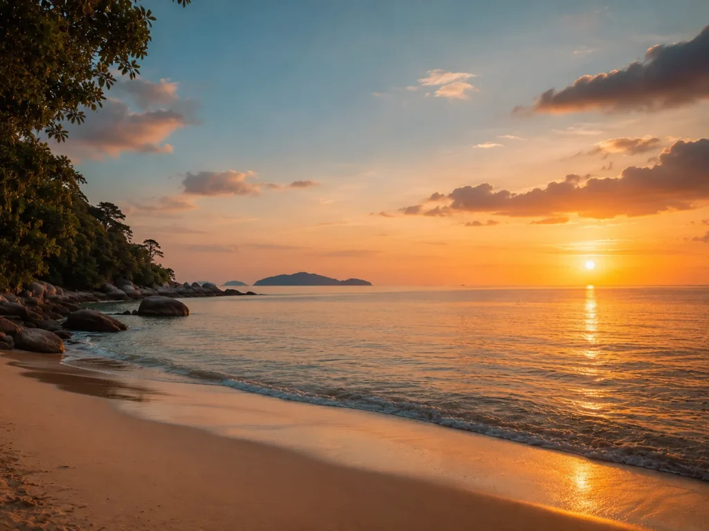 Expansive ocean horizon at beach wellness resorts Thailand