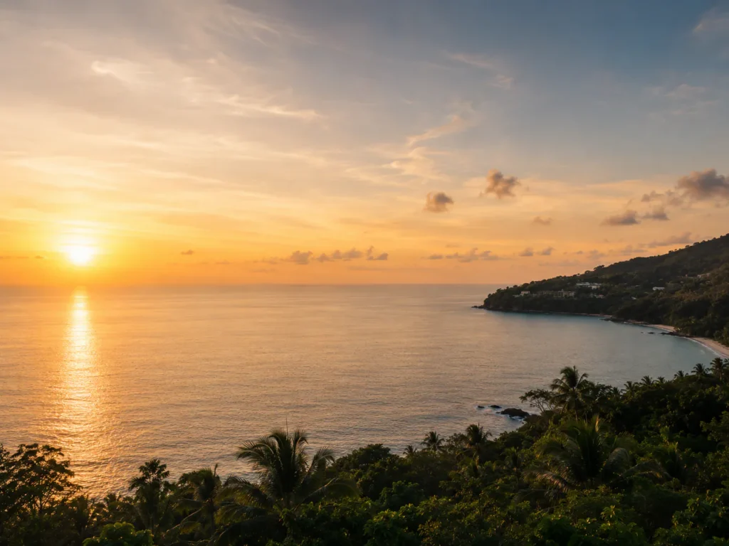Best Wellness Resorts Koh Samui peaceful ocean horizon at sunset for renewal and reflection