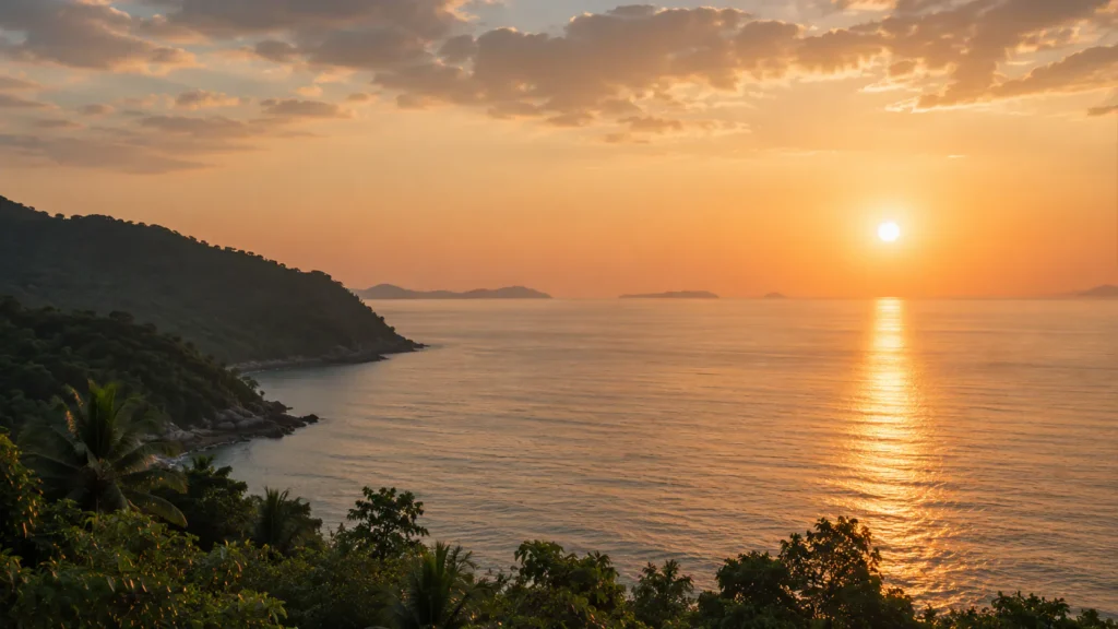 Peaceful Thailand ocean horizon representing emotional renewal during burnout recovery retreat