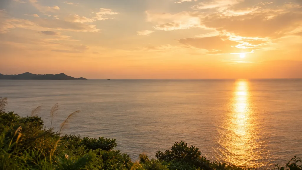 quiet wellness resorts Thailand peaceful ocean horizon at sunset