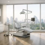 Teeth whitening Bangkok modern clinic interior with calm professional atmosphere