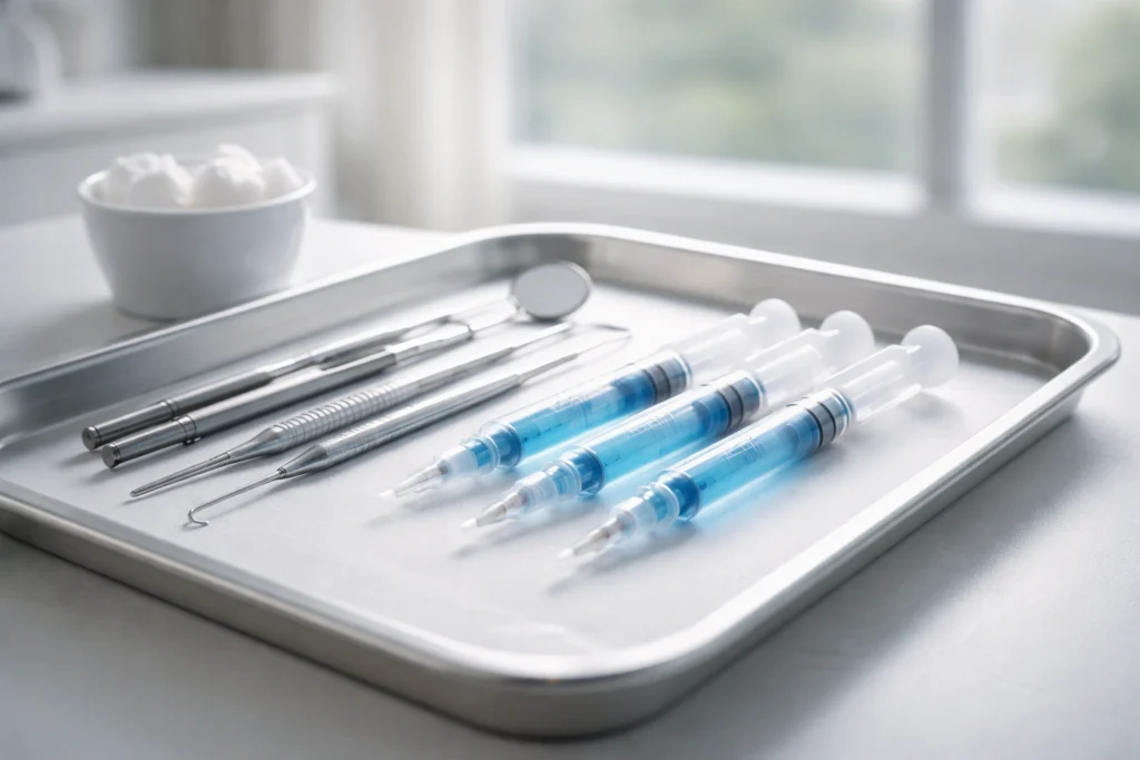 Professional teeth whitening Bangkok tools prepared for treatment