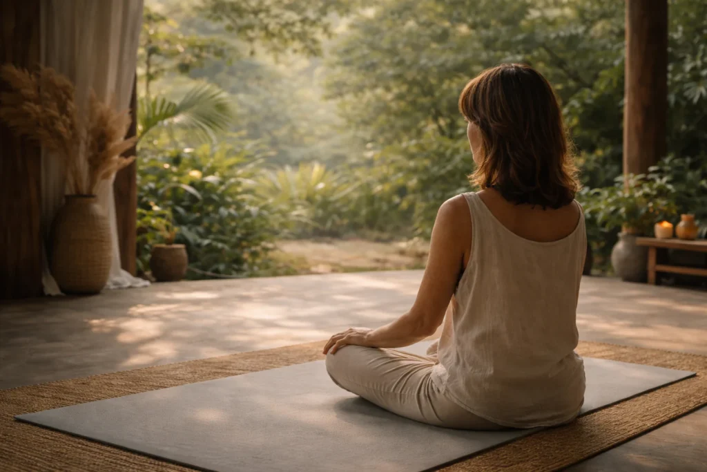 Hormone balance Thailand reflects a gentle moment of awareness for women navigating midlife hormonal changes.