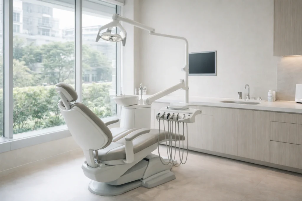 Clinical treatment room representing safety standards at the best dental clinics in Bangkok.