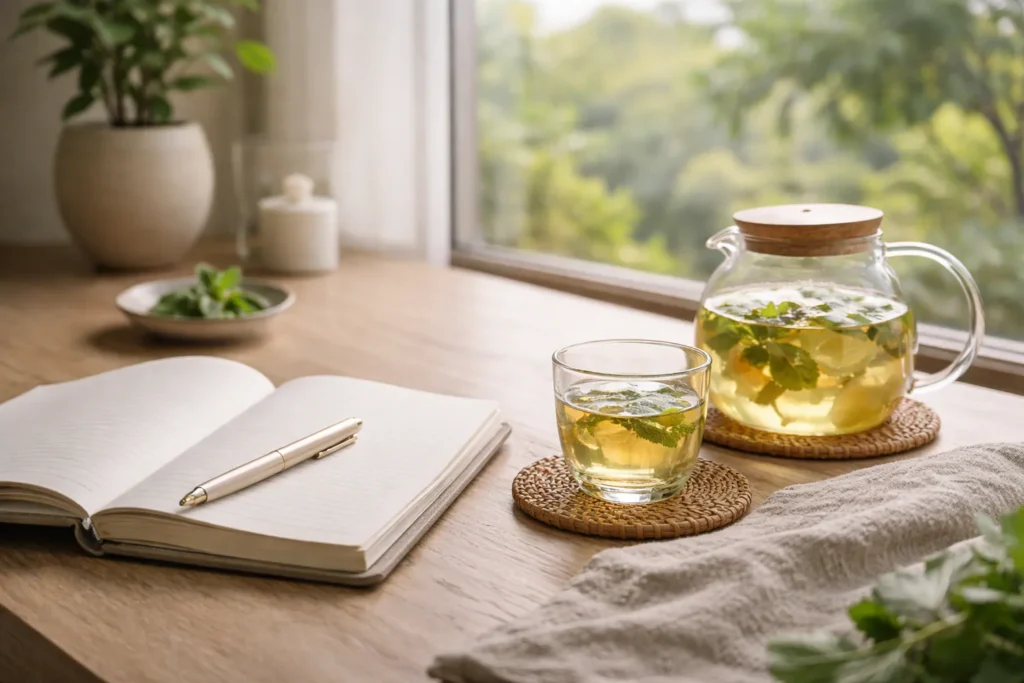 Reflective wellness lifestyle moment connected to regenerative medicine Thailand recovery journey