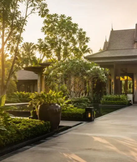 Best Wellness Resorts Near Bangkok luxury wellness retreat surrounded by tropical gardens in Thailand
